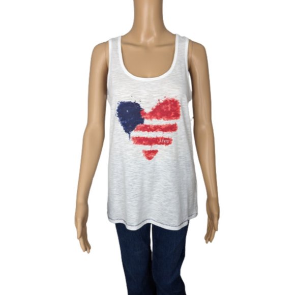 Levi’s American Heart Racerback Tank Top M - Picture 1 of 8